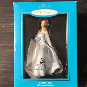 2001 Porcelain Barbie Hallmark Keepsake Ornament